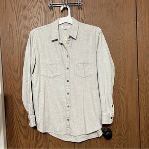 Madewell oversized flannel Sunday shirt soft grey